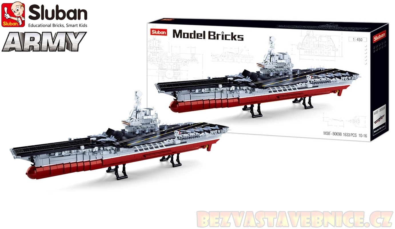 SLUBAN Bitevní lodě Model Bricks - Letadlová loď
