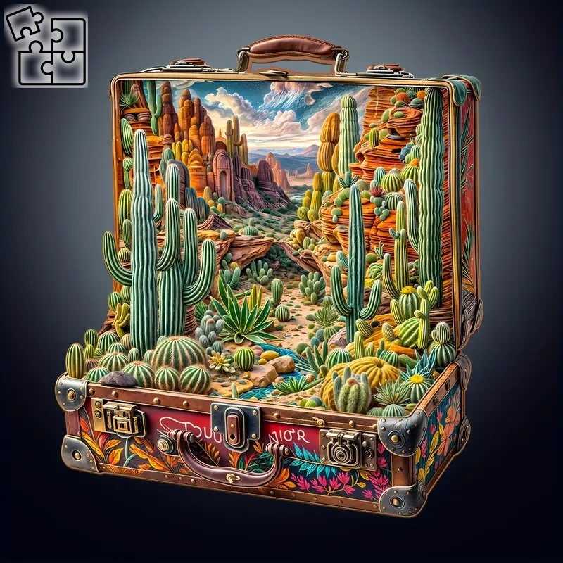 WOODPUZZ Kaktusy v kufru (puzzle)