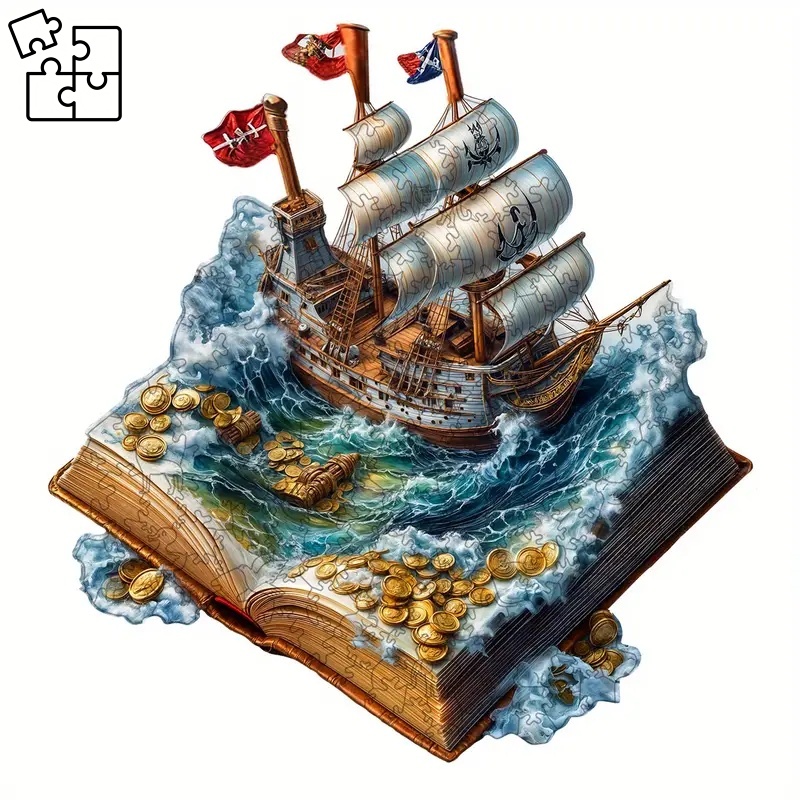 WOODPUZZ Loď v knize (puzzle)