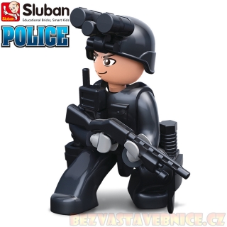 SLUBAN Figurky - Policajt s helmou s nočním viděním - 1ks v krabičce