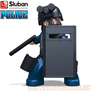 SLUBAN Figurky - Policajt s plynovou maskou a štítem - 1ks v krabičce