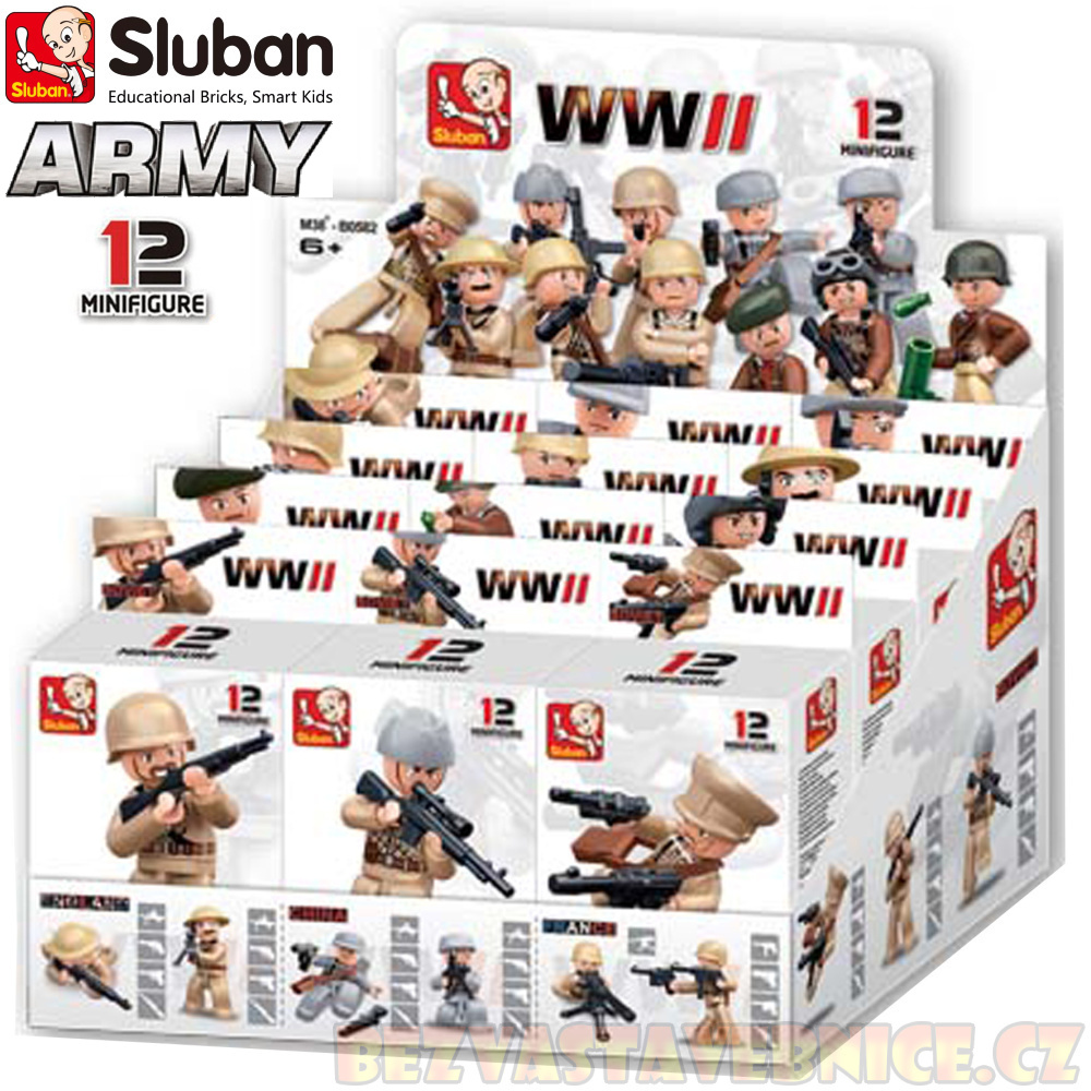 SLUBAN Figurky - Vojáci kombinovaná jednotka WWII - 12ks