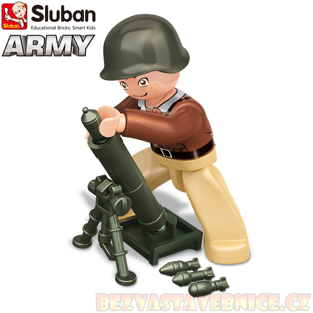 SLUBAN Figurky - US voják s minometem WWII - 1ks v krabičce