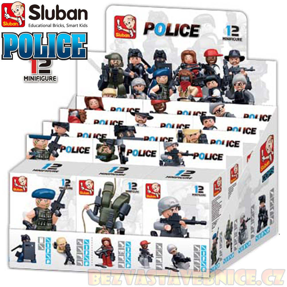 SLUBAN Figurky - Policajti a zloději - 12ks v krabičkách